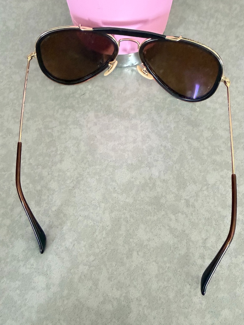 Ray-Ban Polarized Brown and Gold Aviator Sunglasses for Woman - Picture 2 of 2